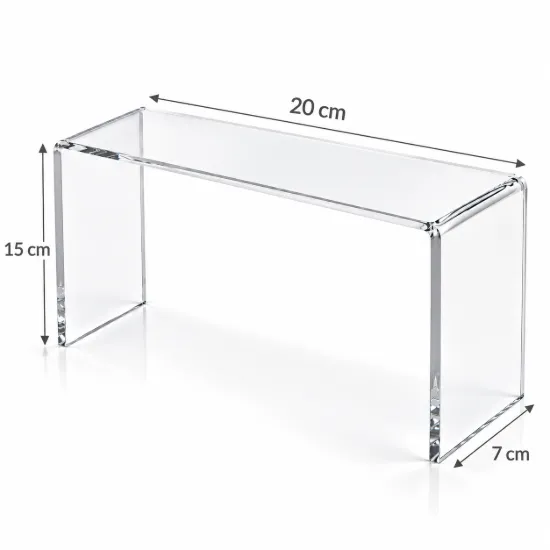 Hoge acryl schoenenstandaard van 15 cm voor opvallende presentatie van schoenen