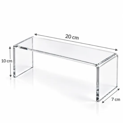 Schoenen display 10 cm hoog van helder acryl, formaat 20 × 10 × 7 cm
