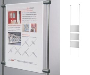 Raampresentatie rvs stang 3x A3 Landscape