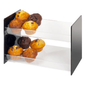 Gebaksvitrine van acrylaat voor muffins en gebak