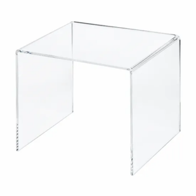 Acryl U tafel 20cm hoog van helder plexiglas voor productpresentatie