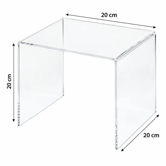 Plexiglas tafel met afmetingen 20 × 20 × 20 cm van helder acryl