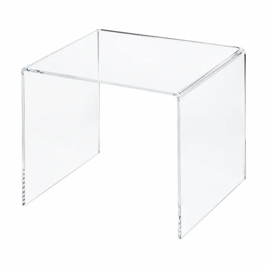 Acryl U tafel 20cm hoog van helder plexiglas voor productpresentatie