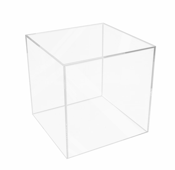Transparante vitrine kap 450 x 450 x 450 mm van helder acrylaat